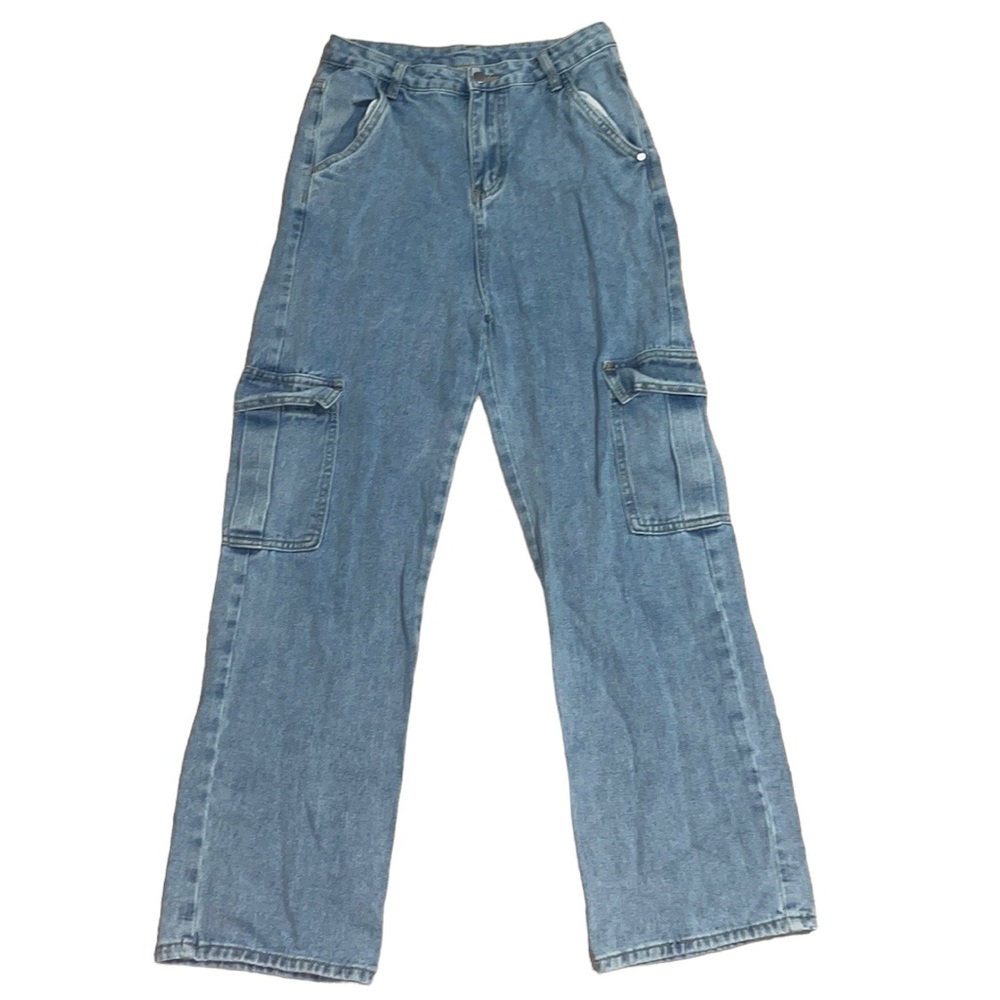 Unbranded Cargo Baggy Highwaisted Wide Leg Denim Jeans